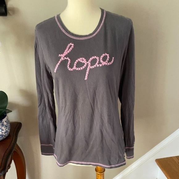 Koi Long Sleeve Hope Breast Cancer Tee Small - Picture 5 of 6